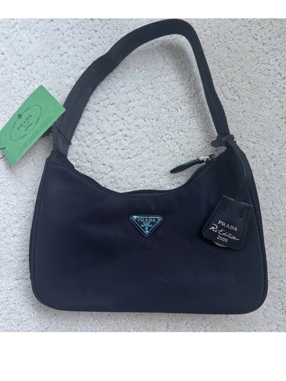 Prada Re-Edition 2000 Mini Nylon Shoulder Bag Black Tessuto new